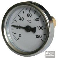Picture: 0-120°C Thermometer, with sheath (l= 30, 3/8“), rear, d=40 mm