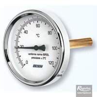 Picture: 0-120°C Thermometer, sheath l=150, 1/2”, d=63mm, rear conn.