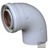 Picture: 60/100 mm 90° Elbow, Fe/Al, M-F