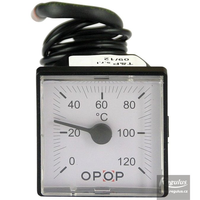Photo: Teploměr 0-120 °C, kapilára 1 m, logo OPOP
