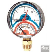 Picture: Termomanometr 0-120°C, 4 bar, připojení 1/2" dolní, d=80 mm