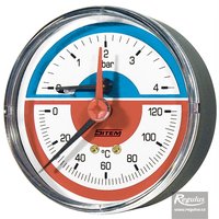 Picture: Termomanometer 0-120°C, 4 bar, pripojenie 1/2" zadný, d=80 mm